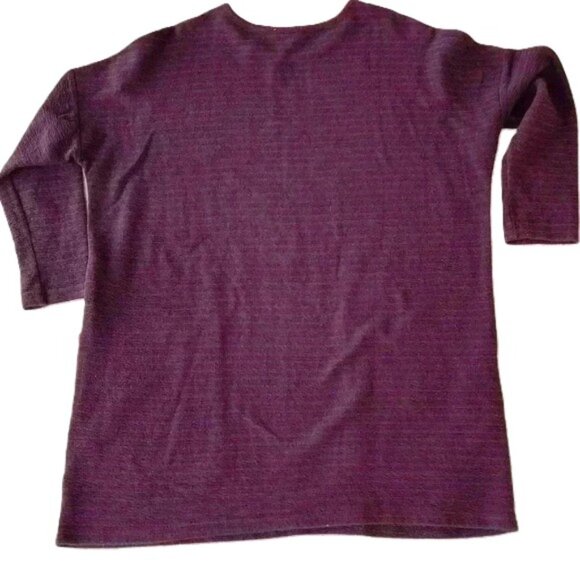 Zara Women's Burgundy Blue Striped Oversized Sweater Size Small - Picture 3 of 4